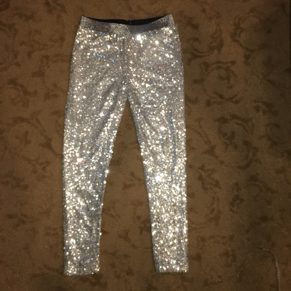 Silver Sequin Leggings
